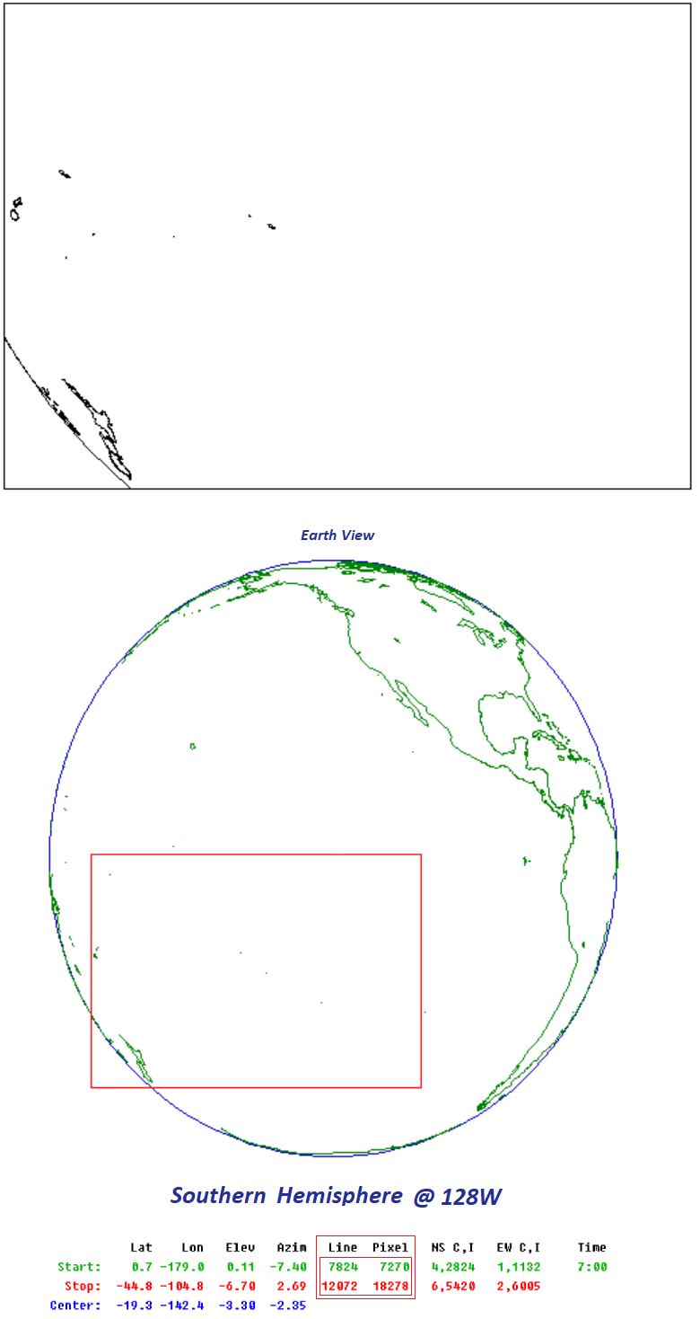 Depiction of GOES-15 Imager Southern Hemisphere Scan Sector